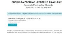 Pesquisa com pais de alunos sobre retorno das aulas presenciais ficará disponível até sexta-feira (30)
