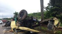 Caminhoneiro fica ferido em acidente na Rodovia Fernão Dias, em Betim